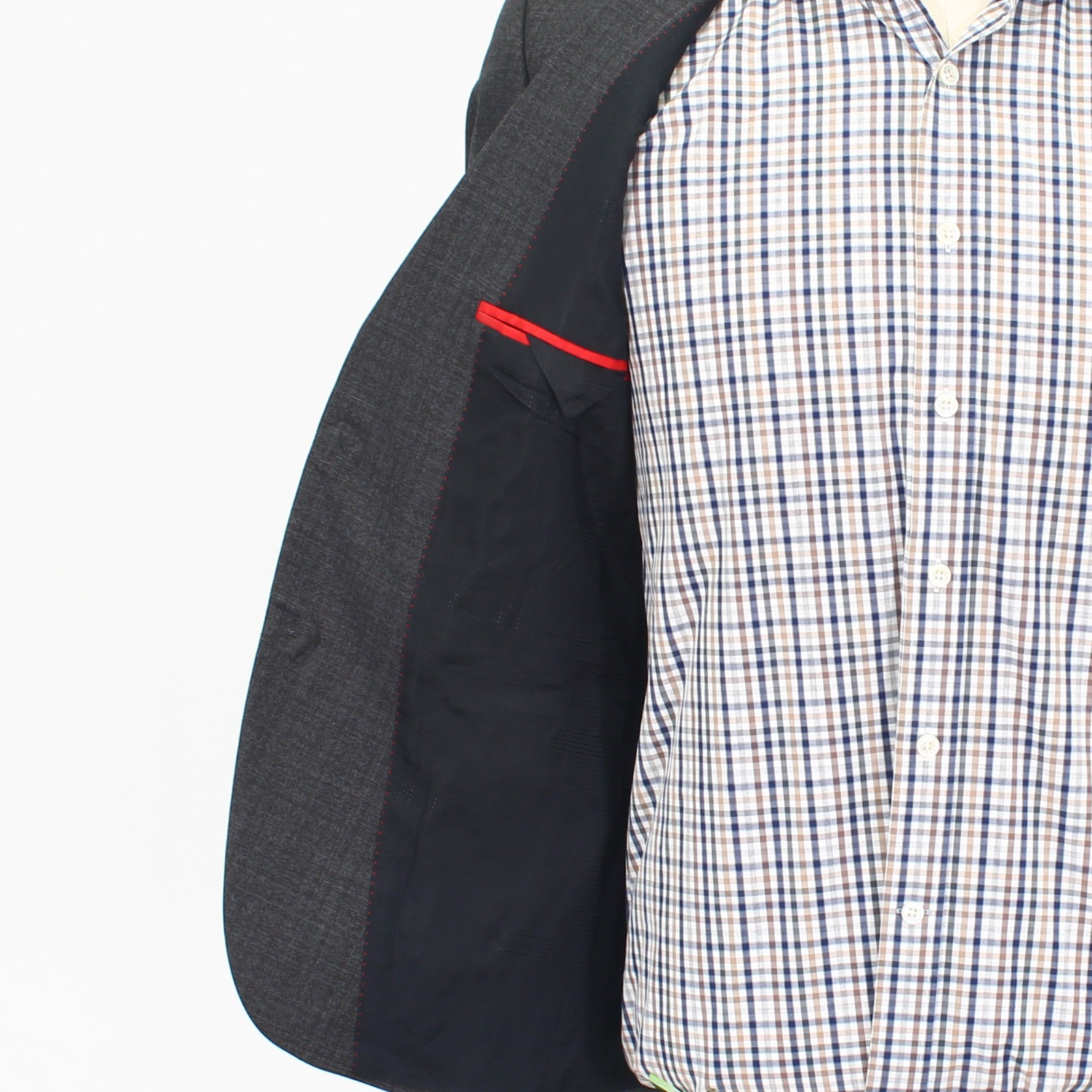 Hugo Boss 36S Gray Sport Coat Blazer Jacket Check 2-Button Wool thumbnail 9