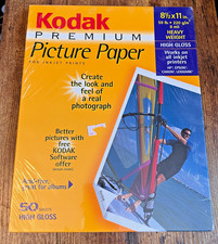Kodak Premium Picture Paper 8.5x11 High Gloss Inkjet Photo Paper 50 Sheets NEW