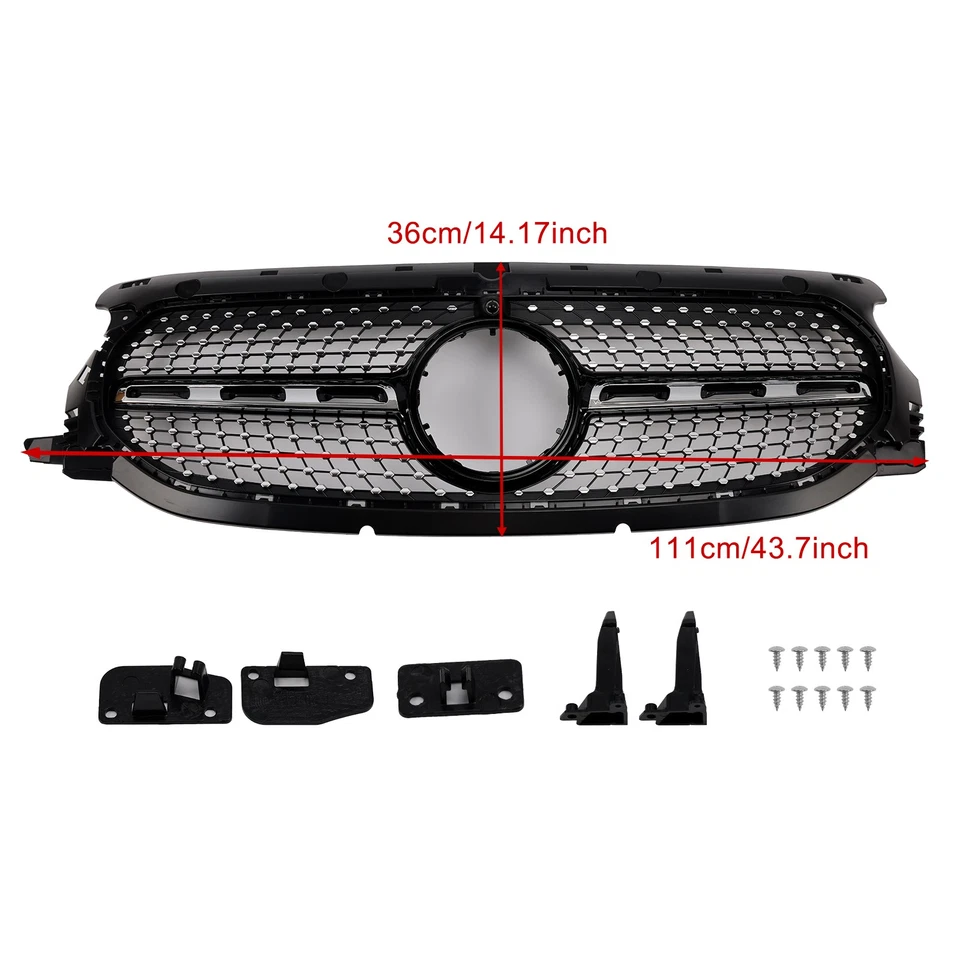 Grelha frontal Diamond compatível com Mercedes-Benz H247 GLA250 GLA200 2020-2023 - Imagem 2 de 4