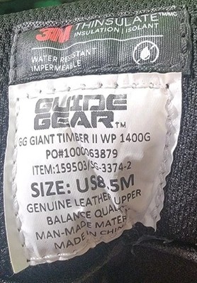 P NEW Guide Gear Giant Timber II Waterproof Insulated Hunting Boots