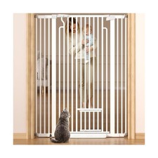 53in Extra Tall Cat Gate for Doorway, 29.5-40.6in Auto Close Pet Gate-White