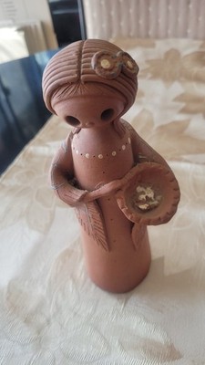 Rare Vintage Terra Cotta Pottery Handmaid Isle Of Arran Scotland