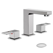 HURRAN 8 Inch Widespread Bathroom Faucet 3 Hole Nickel-2 Handle Square Bathroom