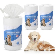 3 Pack 240 Count Pet Grooming Wipes for Dogs and Cats Pet Wipes Jar Bottle De...