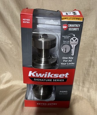 Kwikset PISMO , Keyed Entry Satin Nickel Round front door Knob Set