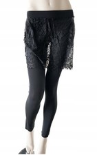 NEW w/tags - Size S - CALZEDONIA black leggings with lace skirt - Casula/sportsw