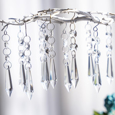 20pcs 55mm Chandelier Icicle Crystal Prism Suncatcher,Clear Chandelier Crystals