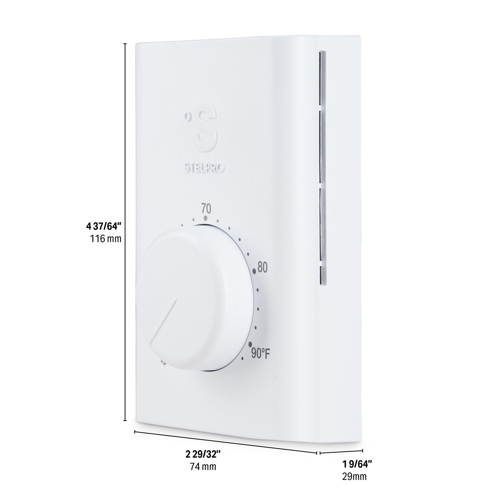 Double-Pole Line Voltage Mechanical Wall Thermostat – 22A (120–277V), Durable...