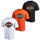 💥HOT SLAE Harley Davidson Men's Orange Bar & Shield Black T Shirt Gildan