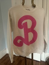 Barbie, The Movie Sweatshirt White With Pink B Logo Size Medium