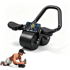 Ab Roller Wheel with Elbow Support  Knee Mat Core Strength Training Automatic