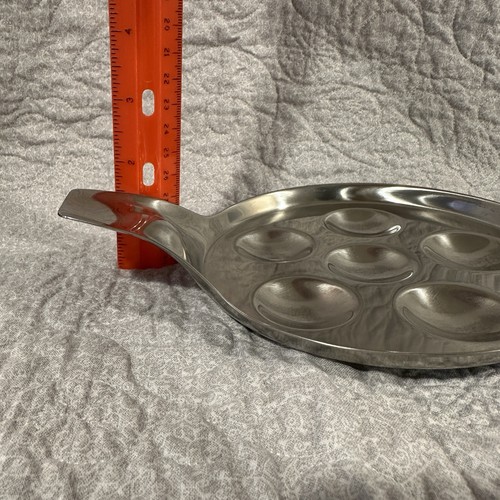 Vtg WMF Cromargan Escargot LOT 6 Plates 7 Tongs Stainless Steel Germany Snails - Picture 10 of 10
