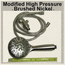High Pressure Shower Head Hand Held Modified 10.5gpm Brushed Nickel