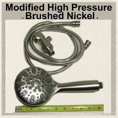 High Pressure Shower Head Hand Held Modified 10.5gpm Brushed Nickel