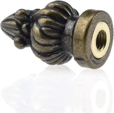 Antique Brass Lamp Finial with Dual-Thread Screw for 3/8" and 1/4-27 Shades