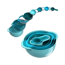 Mixing Bowls-Plastic Nesting Mixing Bowl Set of 8, Kitchen Gadgets ... Fast Ship