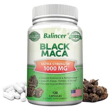 Black Maca Highest Potency Available 1000mg Supports Desire Stamina Energy