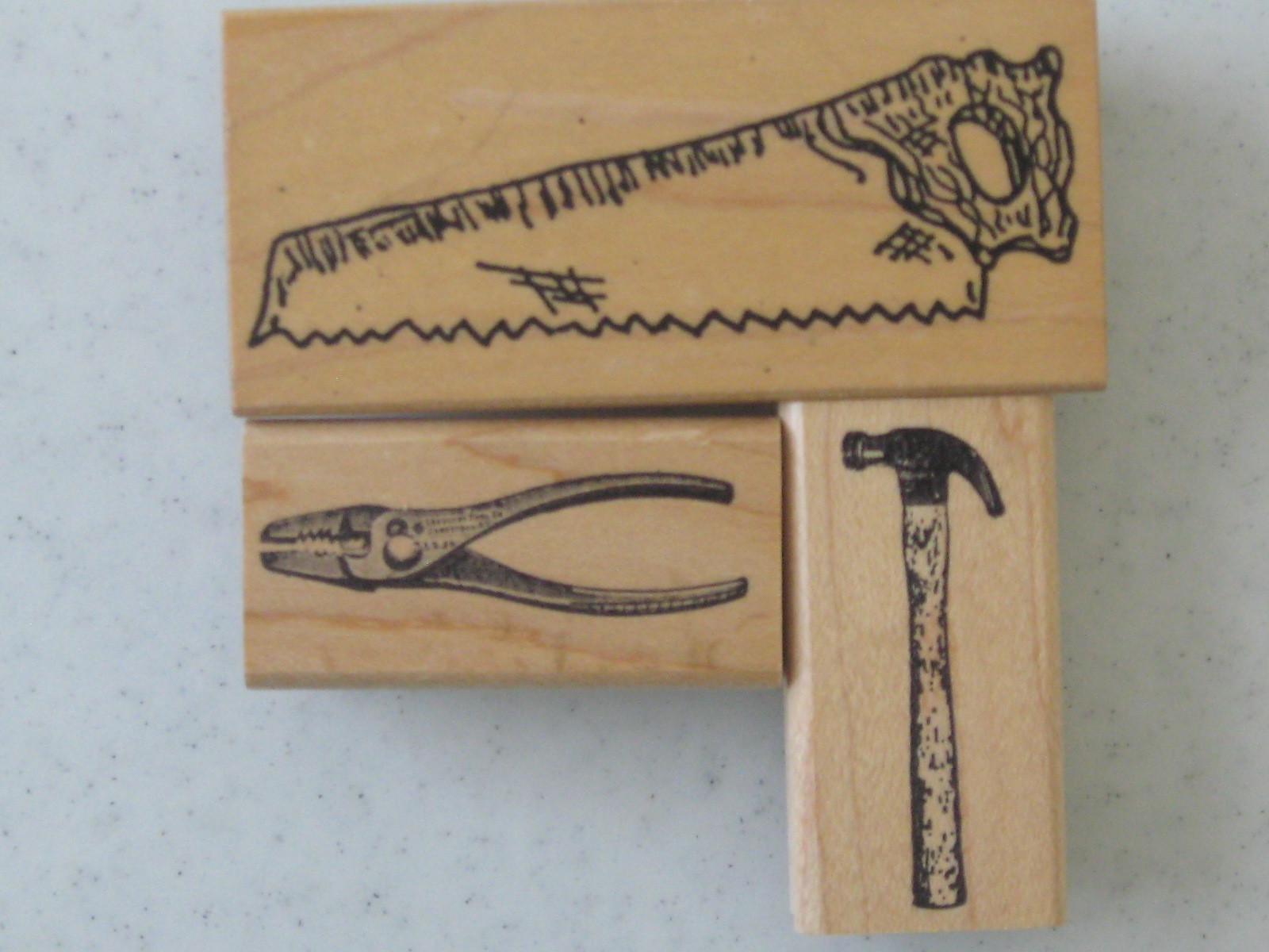 Fathers Day Altered Art Tools Stamps Hammer Pliers Saw