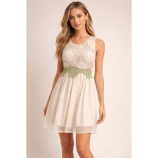 Ryu Lace Back Swiss Dot Tulle Dress L Sequin Lace Bodice Cottagecore Fairycore