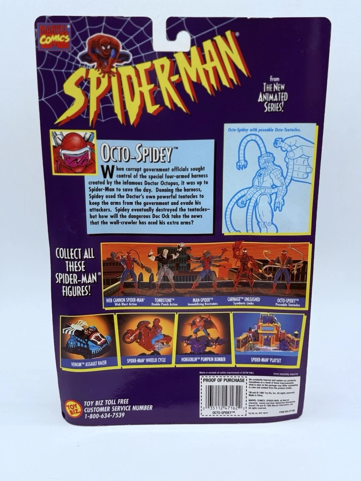 SERIE ANIMADA SPIDER-MAN OCTO-SPIDEY MARVEL TOYBIZ 1995 NUEVO SELLADO Foto 2 de 3