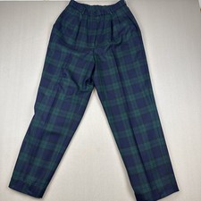 Pendleton Womens Wool Authentic Lindsay Tartan Plaid Green Pants Size 12 Lined
