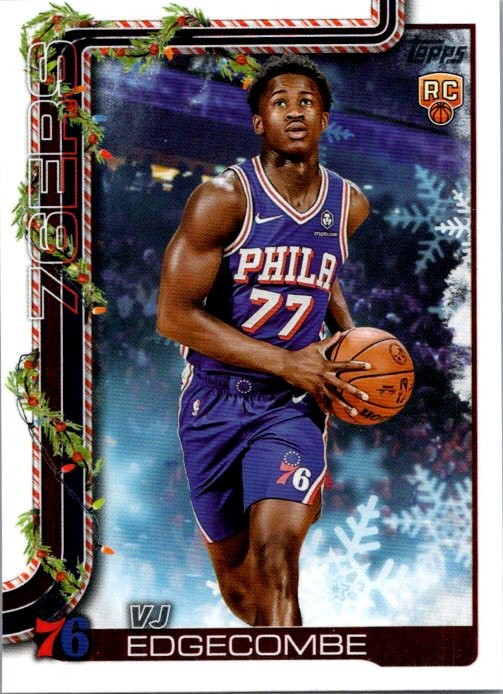 2025-26 Topps Holiday #H163 VJ Edgecombe Glitter Holiday