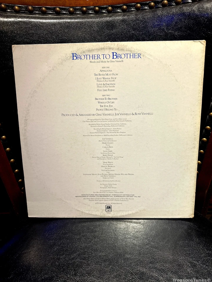 Gino Vannelli - Brother To Brother Vinyl LP [1978] SP 4722 - Image 2 of 3