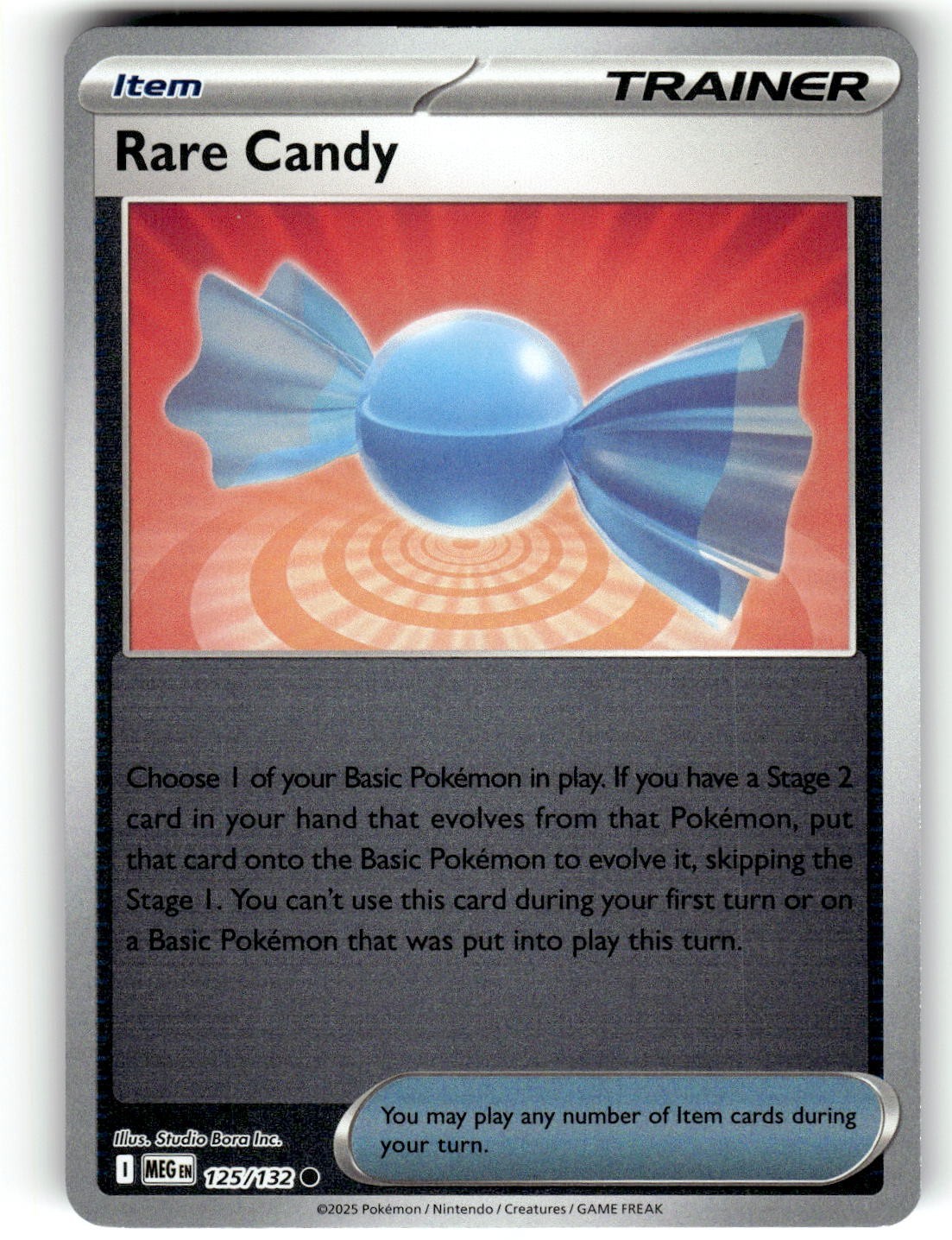 Pokemon 2025 ME01: Mega Evolution Rare Candy 125/132 Reverse Foil