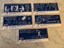 2017-18 NY Rangers Ticket Stub Lot (5) MSG RangersTown Stories Designs