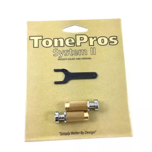 TonePros SNS1 Chrome Locking SAE Stop Tailpiece Studs USA Gibson® TP-0456-010