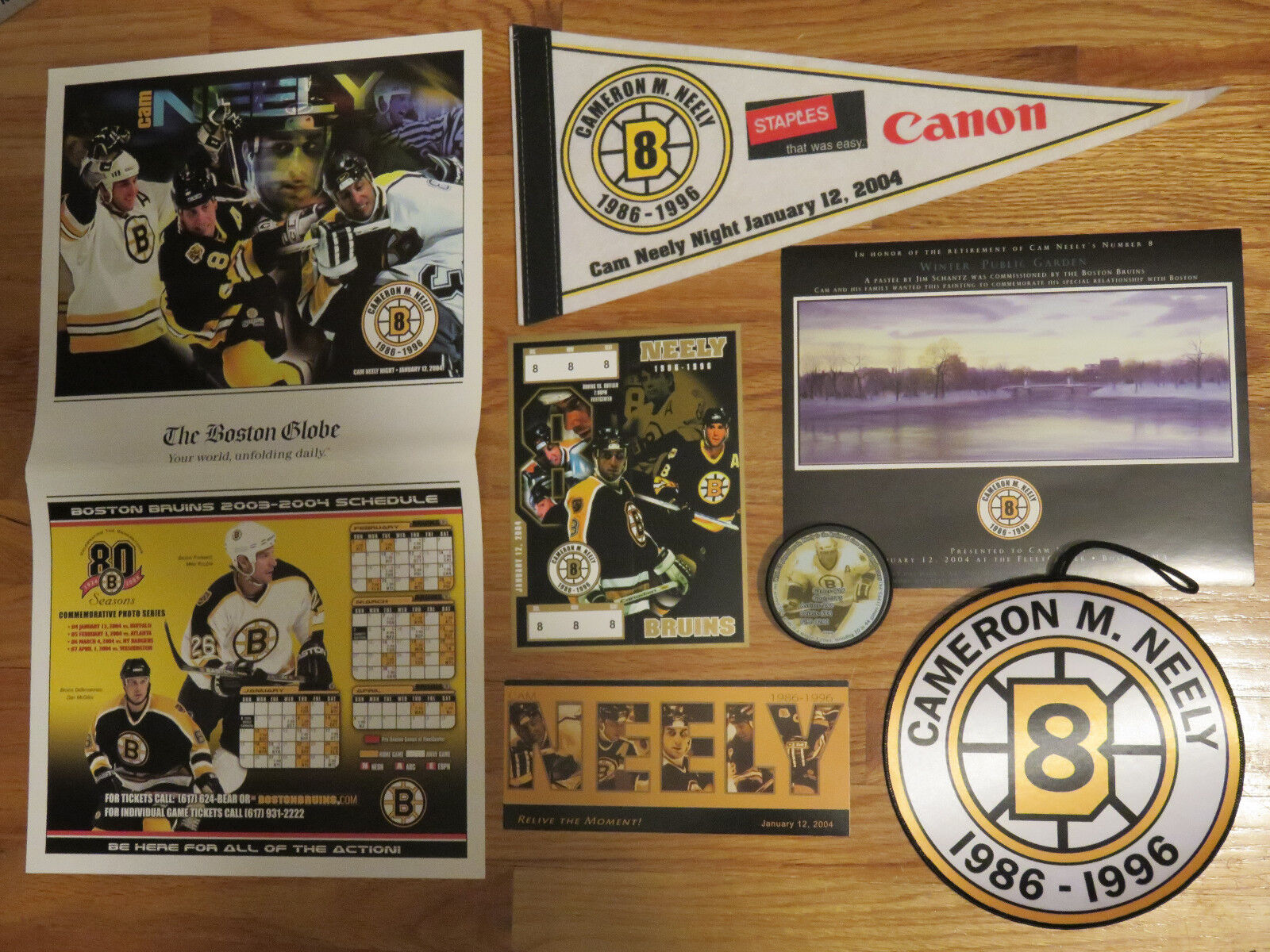 CAM NEELY No. 8 Retirement Quality inspection BANNER TICKET Max 43% OFF Package PENNANT POSTER
