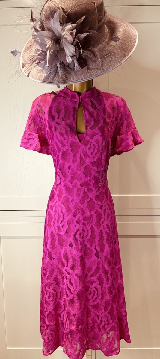 phase eight pink lace dress Phase Eight Lace-Embroidered Stretch-Woven Midi Dress In Pale Pink