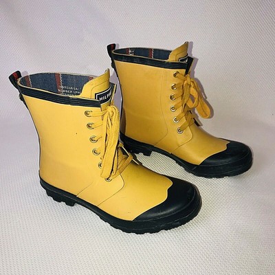 tommy hilfiger lace up rain boots
