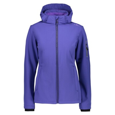 CMP Softshelljacke mit abnehmbarer Kapuze, Damen - H927 (Lila/Schwarz)