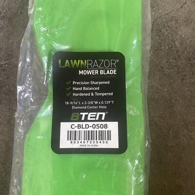 8TEN Lawn Razor Mower Blade C-BLD-0508 18-9/16 x 3-3/8 Diamond Center Hole