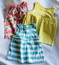 Nutmeg - 3 x girls sleeveless tops - age 18 - 24 months