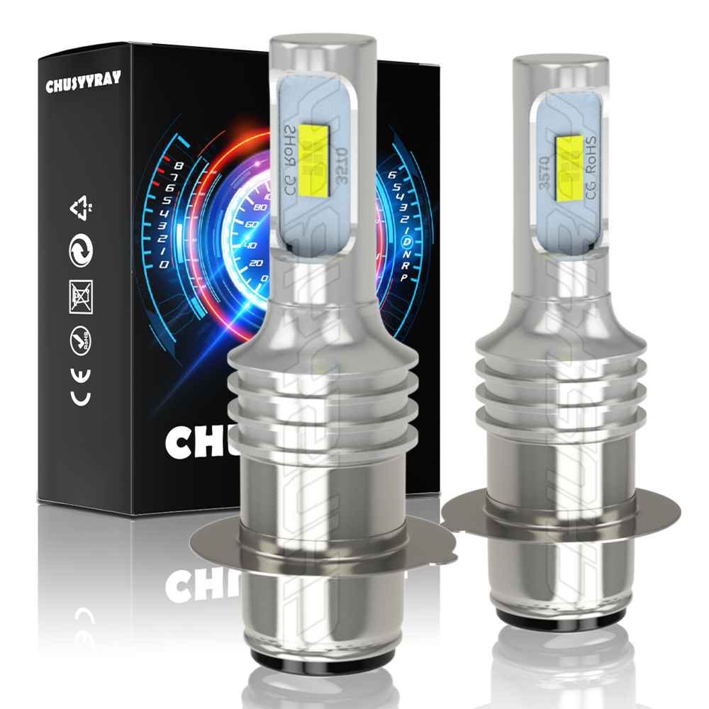 H6M PX15D P15D LED Motorcycle Headlights Hi-Lo Beam Bulb for Motorbike
