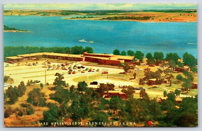Postcard Lake Murray Lodge, Aerial View, Ardmore Oklahoma Unposted