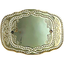 Belt Buckle Pre Drilled For Decorative Insert - Holes 2" Apart - Western