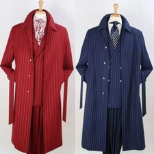 Men's long striped suit 3-PCS formal business suit dance tailcoat set customized