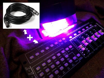 Lichtmixer m. Musiksteuerung(regelbar) + XLR-Kabel 5m LED-Control 306 DMX512