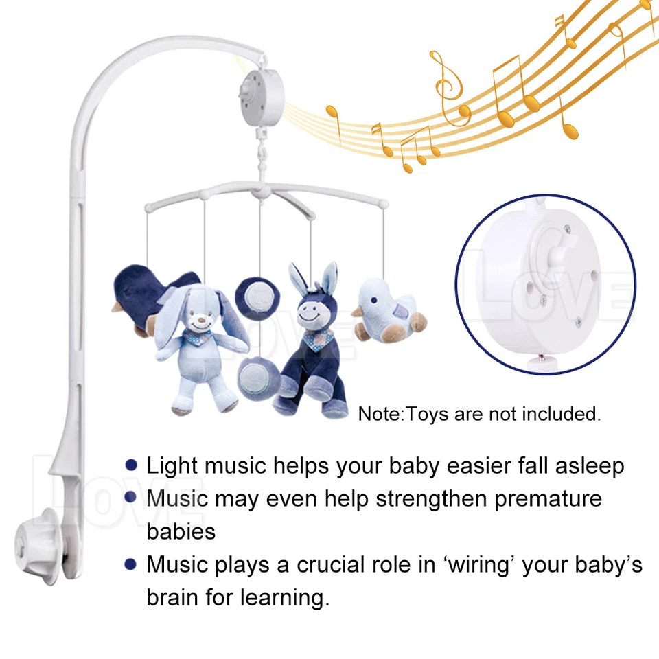 Baby Crib Mobile Bed Bell Toy Holder Arm Bracket Wind-up Music Box Cot Gift AU - image 3 of 4