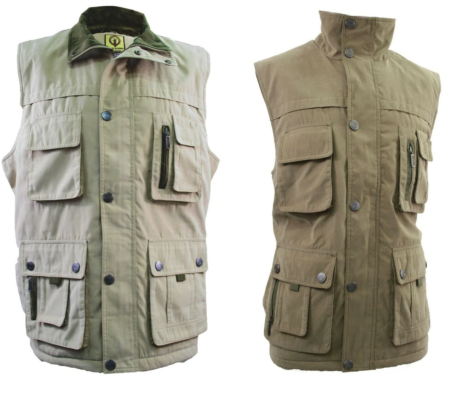 Falcon Lightly Padded Gilet Waistcoat Multi Pocket Utility Vest Fishing Walking