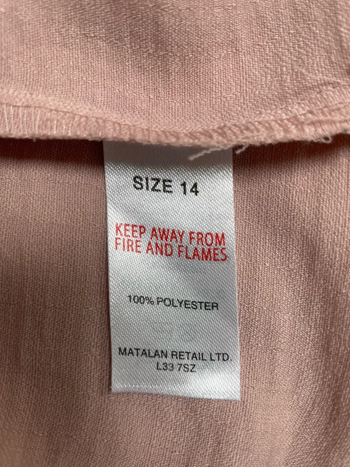 Ladies ( Matalan ) Long Sleeved Blouse/Shirt (Size: UK 14) Colour: Light Pink - Image 3 of 3