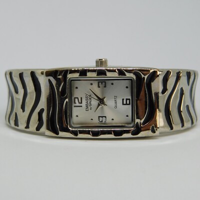 Embassy by Gruen GEM3375L Cuff Bracelet Women's Watch Sz. 6 1/4'' New Battery