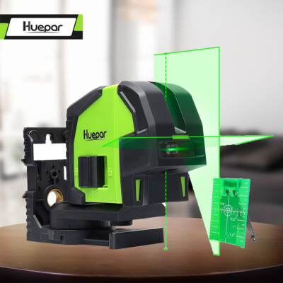 Huepar Kreuzlinienlaser Grün mit 2 Laserpunkte, mit Pulsfunktion und Lotfunktion