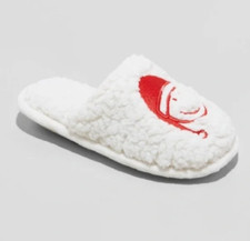 NEW Wondershop Kid's Holiday Santa Happy Face Scuff Slippers Size 9/10