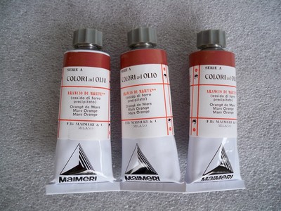 3 RÖHRCHEN 30 ML EXTRA FEINE ÖLFARBEN MAIMERI SERIE MARSORANGE