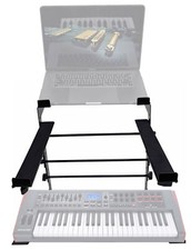 Rockville Dual Shelf Laptop+Controller Stand for Novation IMPULSE 49 Keyboard