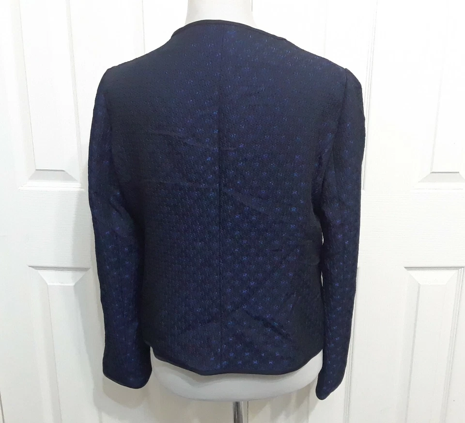 Chaqueta con cremallera Armani Collezioni 8 azul negro para mujer Foto 3 de 4